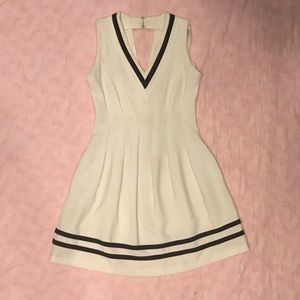 H&M white fit-and-flare midi dress